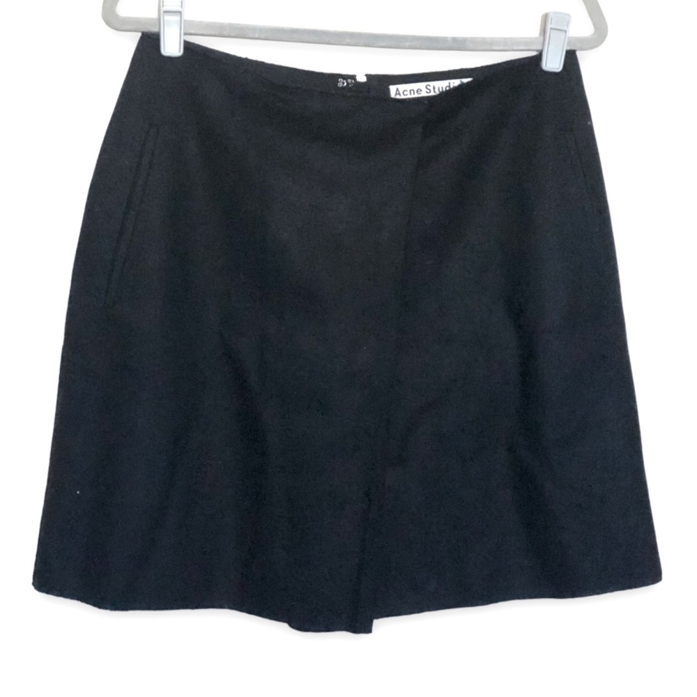 Acne Studios Pait Raw Wool Pocket Skirt